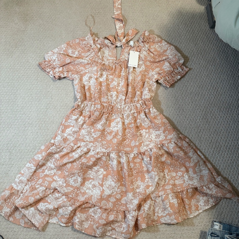 Blu Pepper Coral Ruffle Mini Dress